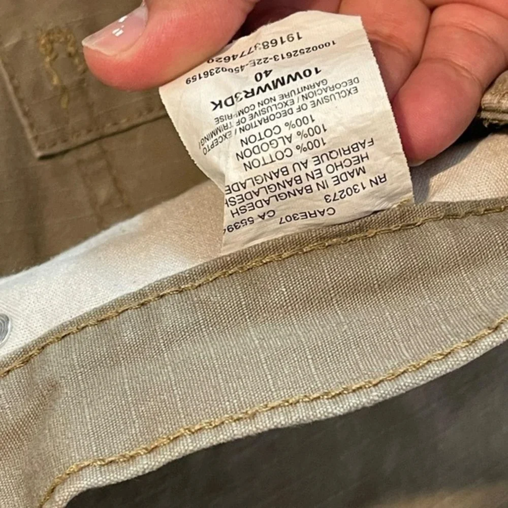 Wrangler Workwear Cargo Shorts Carpenter Utility Pockets Tan Size 40‎